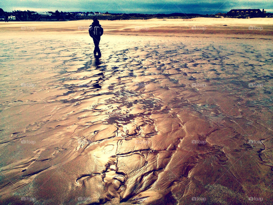 beach water sand man by yelleric