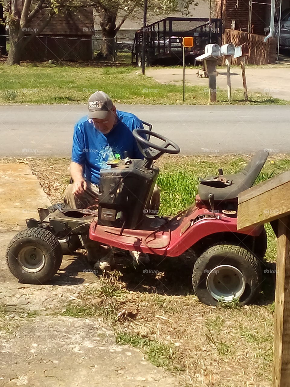 Got the lawnmowers out and swapping motors getting one ready for the season of mowing.
