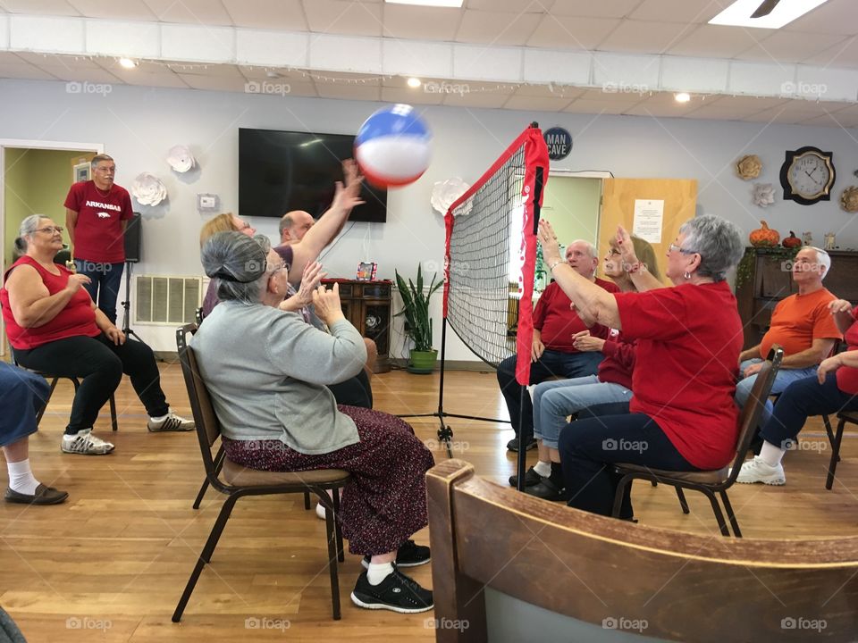  Volleyball tournament at a nearby senior center. Our side lost but we had fun! Yeah!!!