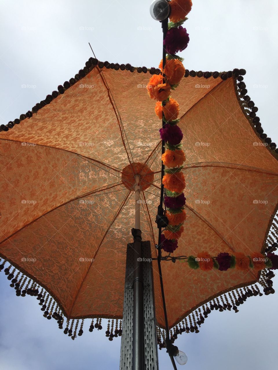 Decorative Indian umbrella made of fabric