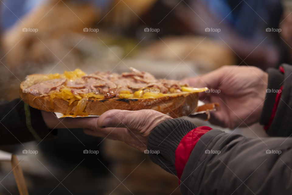 Traditional Galician bread chunk
