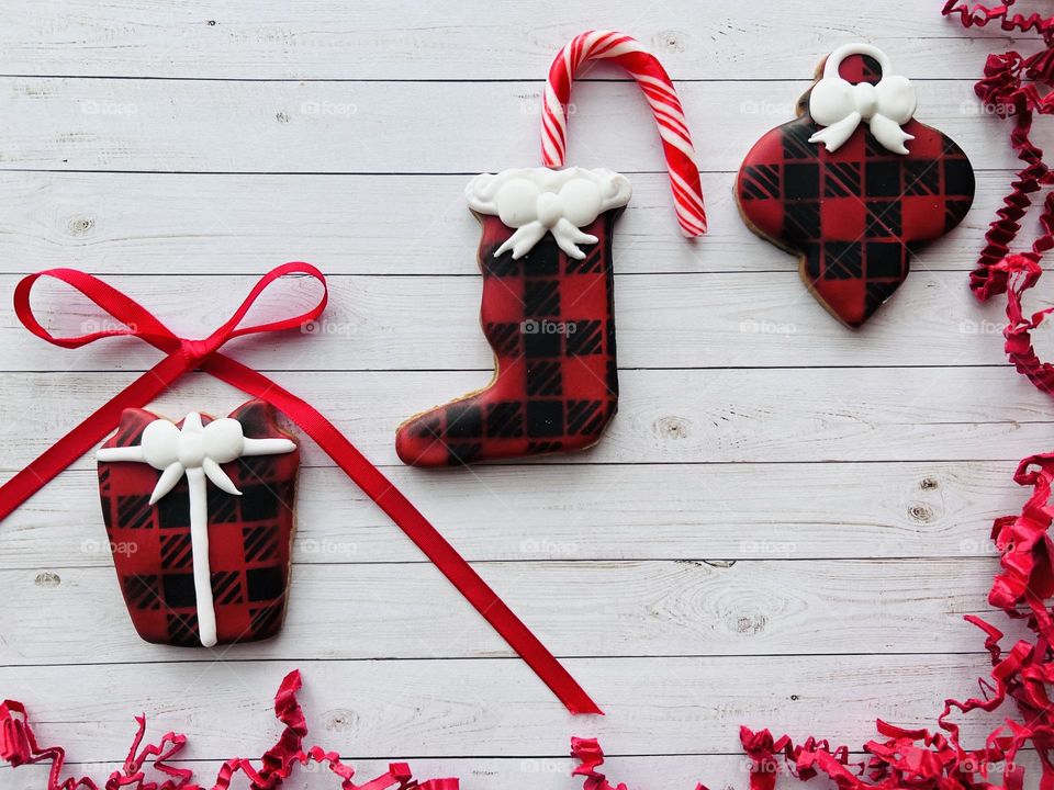 Decorated holiday cookies 