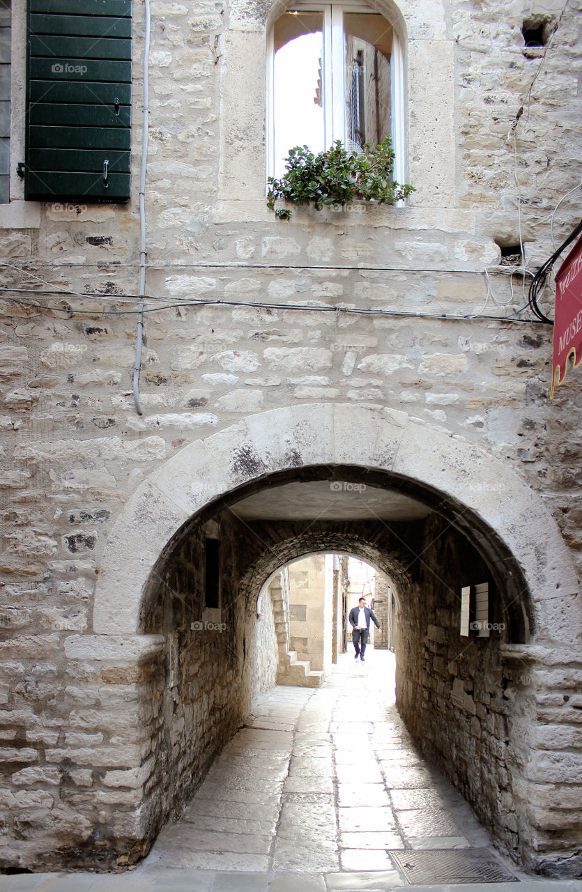 Inside of Diocletian's Palace in City of Split