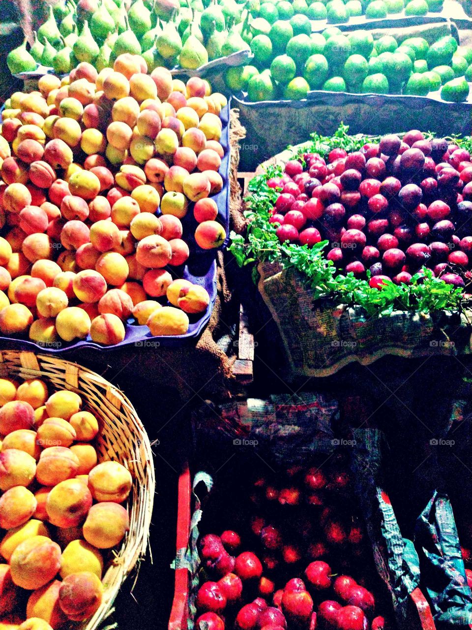 Market, Fruit, Food, Healthy, Peach