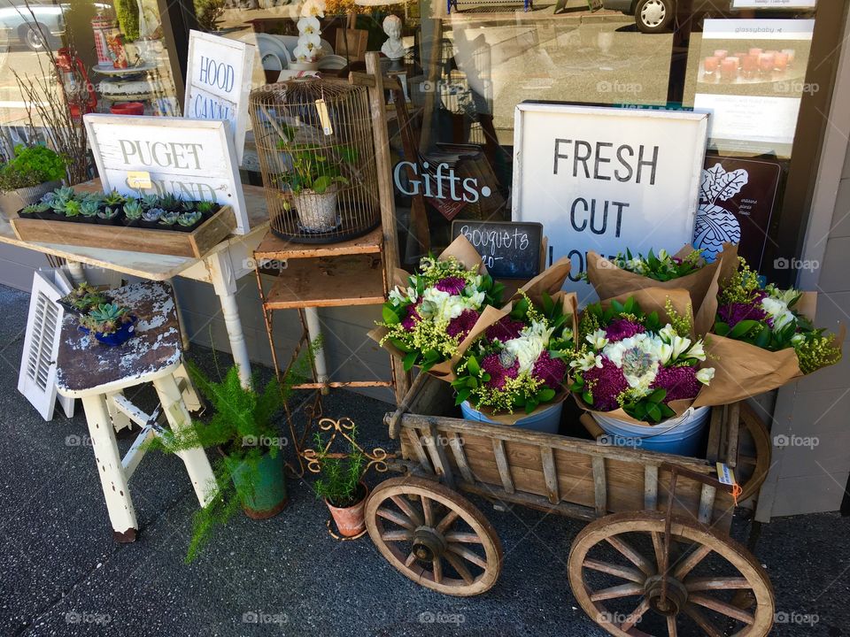 Beautiful bouquets in market for sale