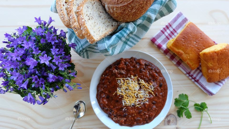 Chili stew with your pick of bread