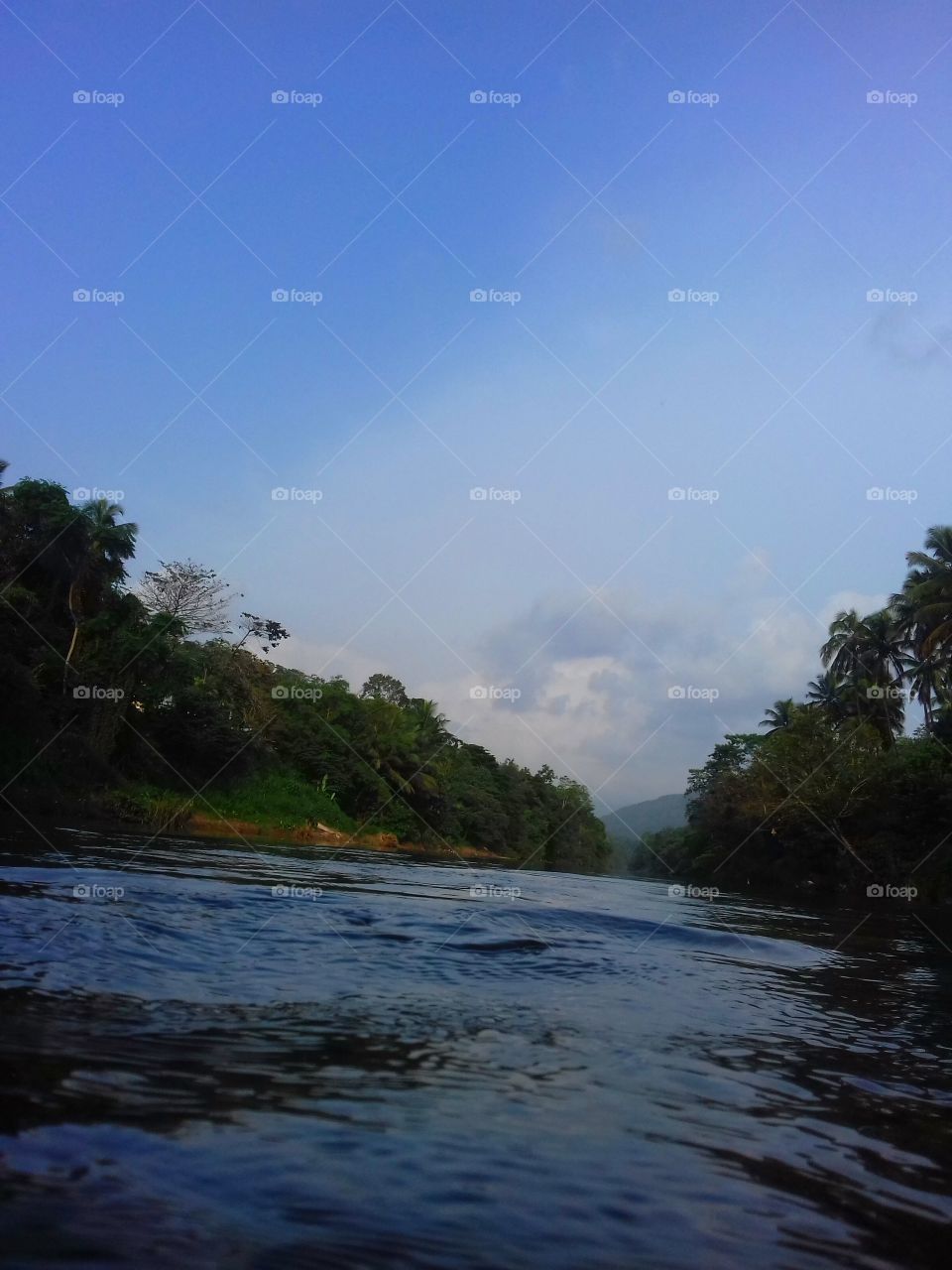pure river with pure sky