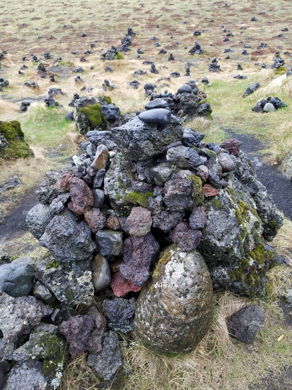 volcanic rock pile texture