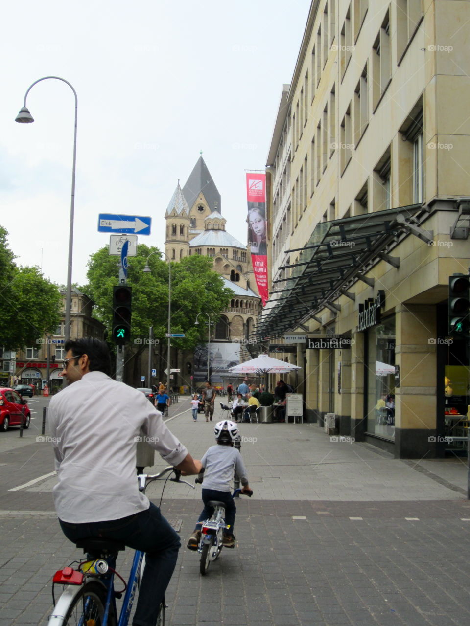 Street, City, Road, Bike, Shopping