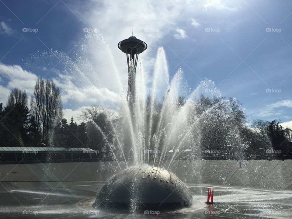 Internatiinal Fountain and Space Needle, Seattle