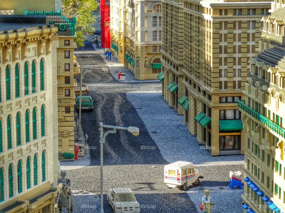 Street View Diorama. Urban City Scene