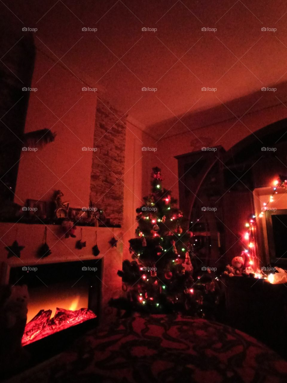 fireplace. holidays. festive mood by the fireplace.