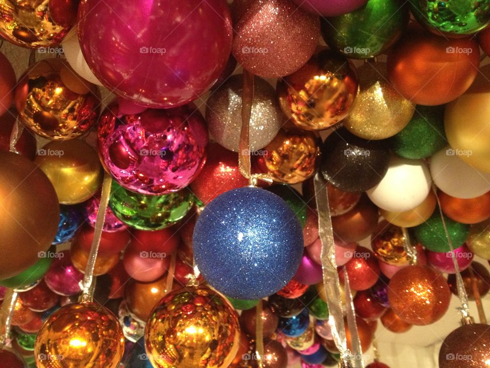 Christmas balls #3. A mix of textures and colors.