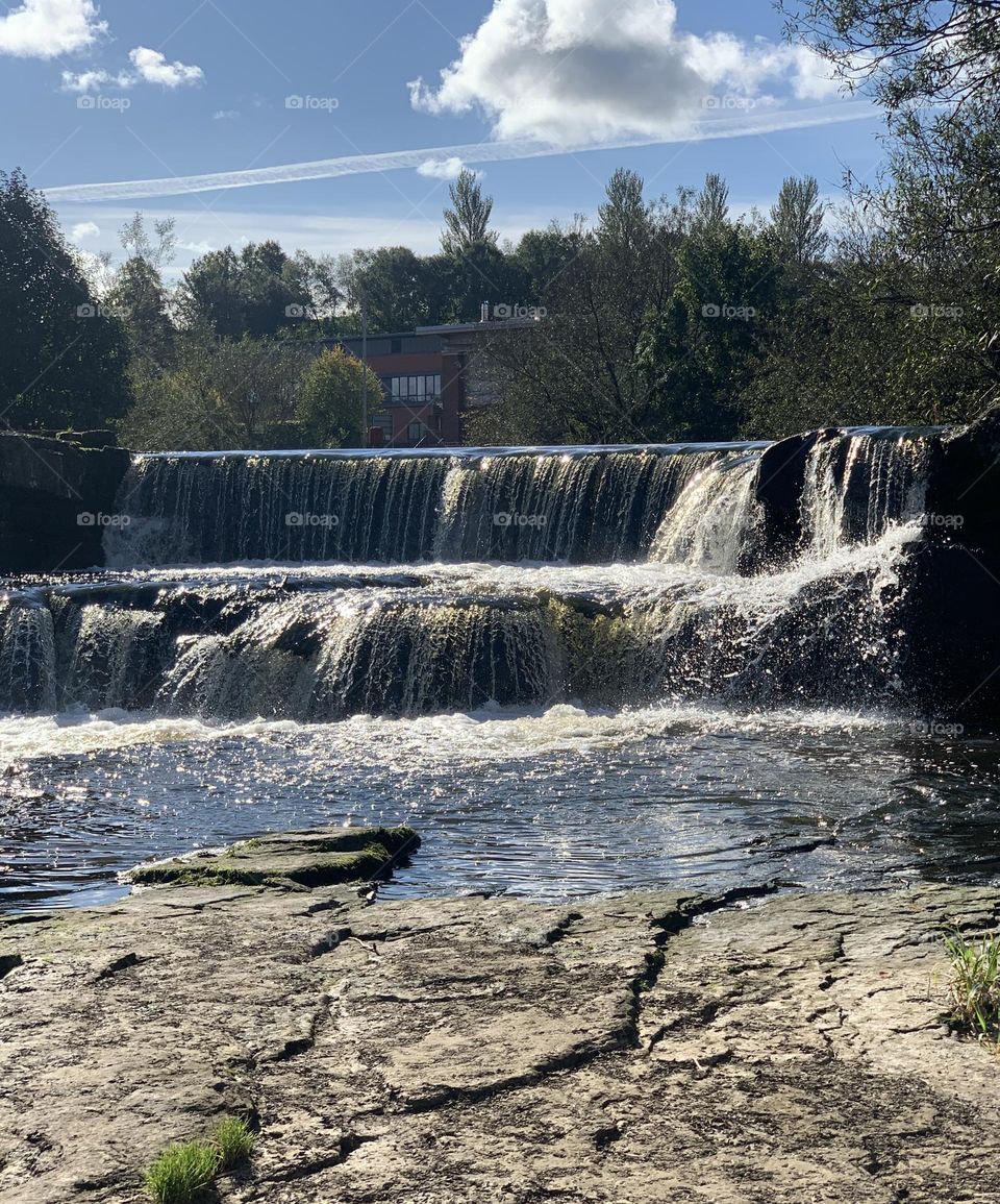 Waterfall and rocks