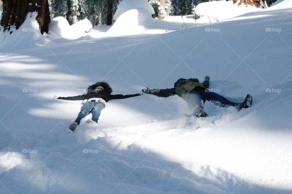 Winter. Snow angel 