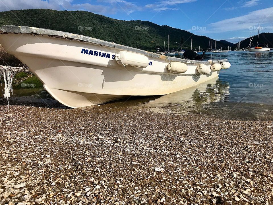 transport boat on the beach