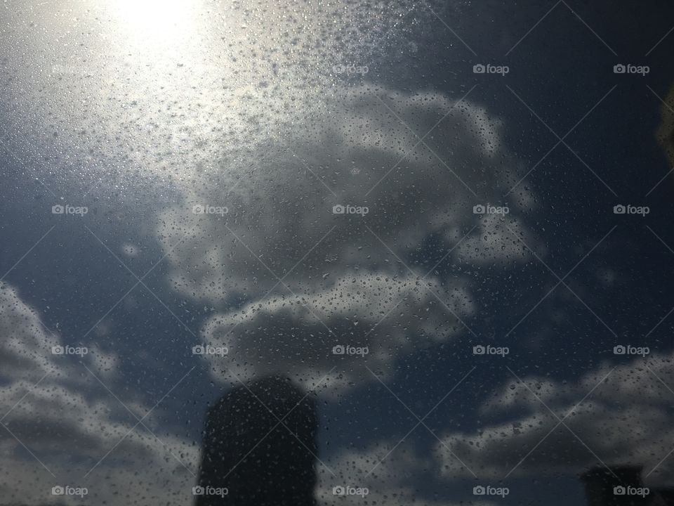Clouds and sky through natural moisture filter
