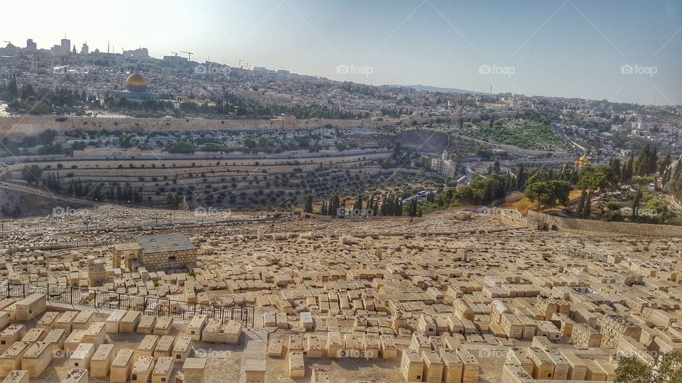 Jerusalén cementery. jews cementery near golden dome in Jerusalen
