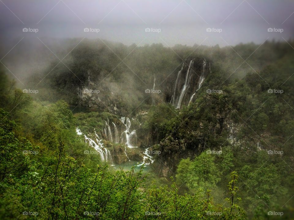 Amazing waterfalls at Plitvice lakes, Croatia 