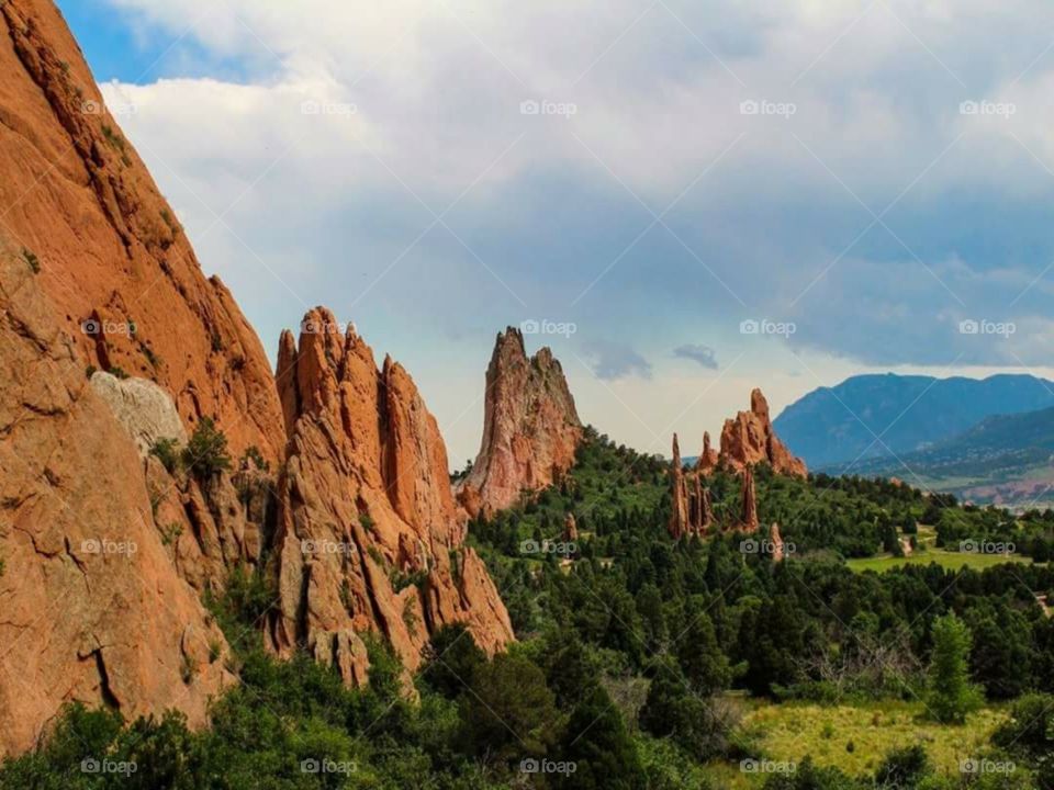 The Garden of the Gods, Colorado Springs, Colorado. This area is so peaceful and serene. I loved walking through here, seeing all the rocks shoot up from the earth.