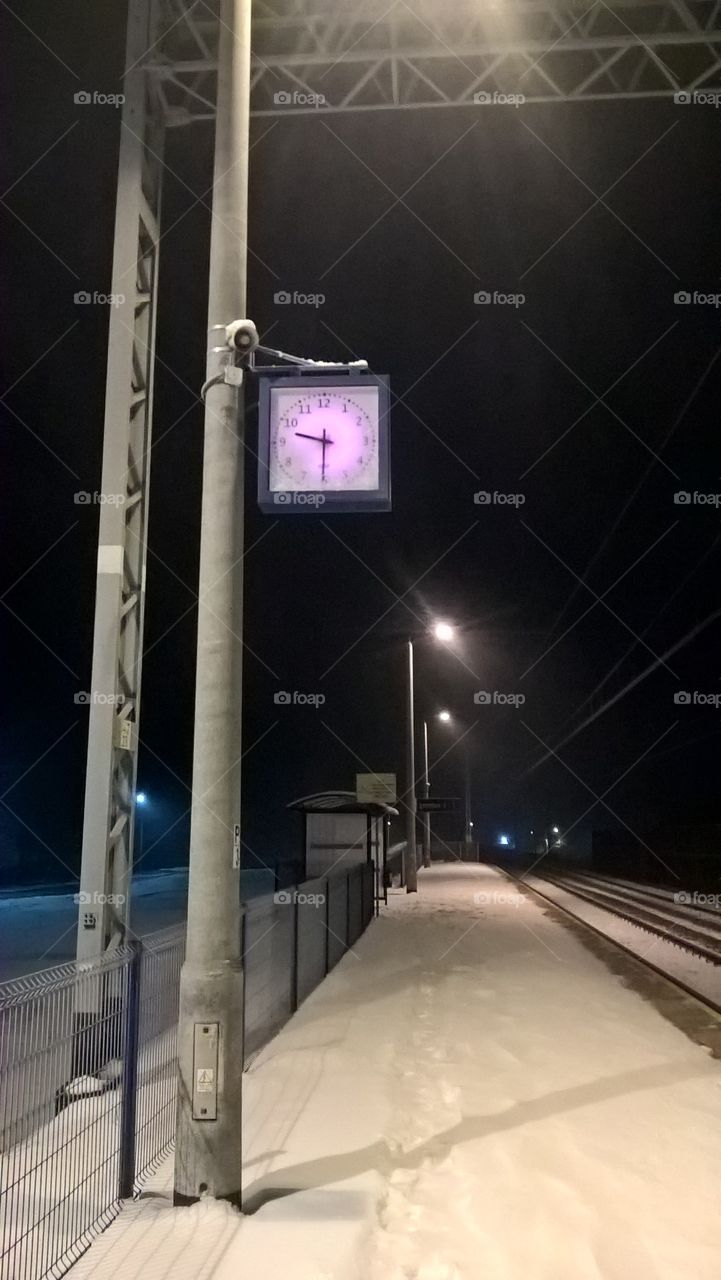 railway station at night