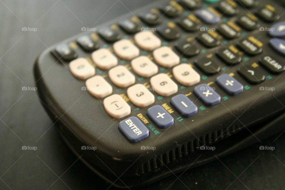 Nu.ber pad of a graphing calculator.