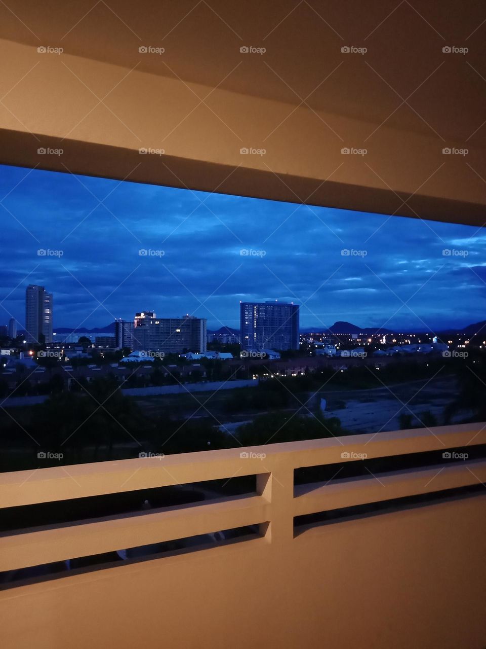 Twilight view at corridor