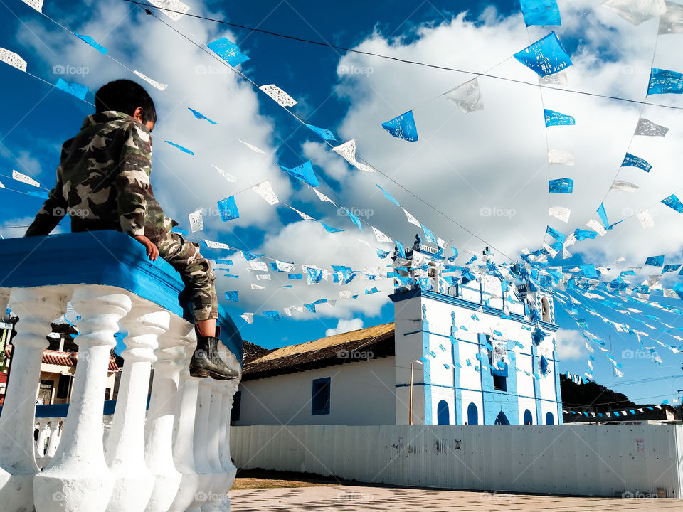 Blue and white, the color of the sky and clouds