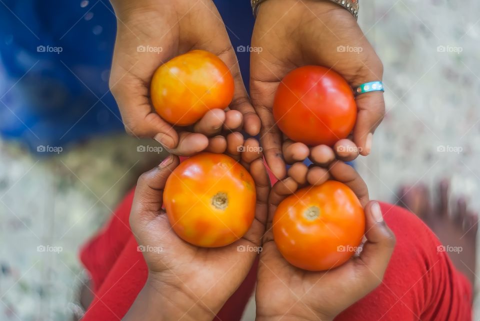 holding food 