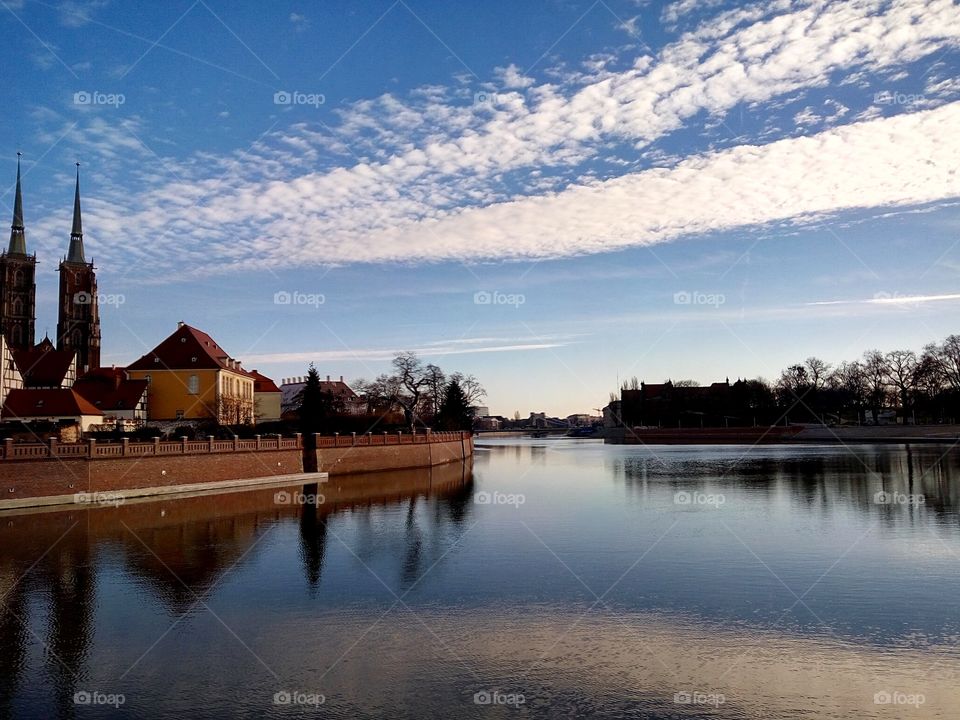 Water, River, Reflection, No Person, Sunset