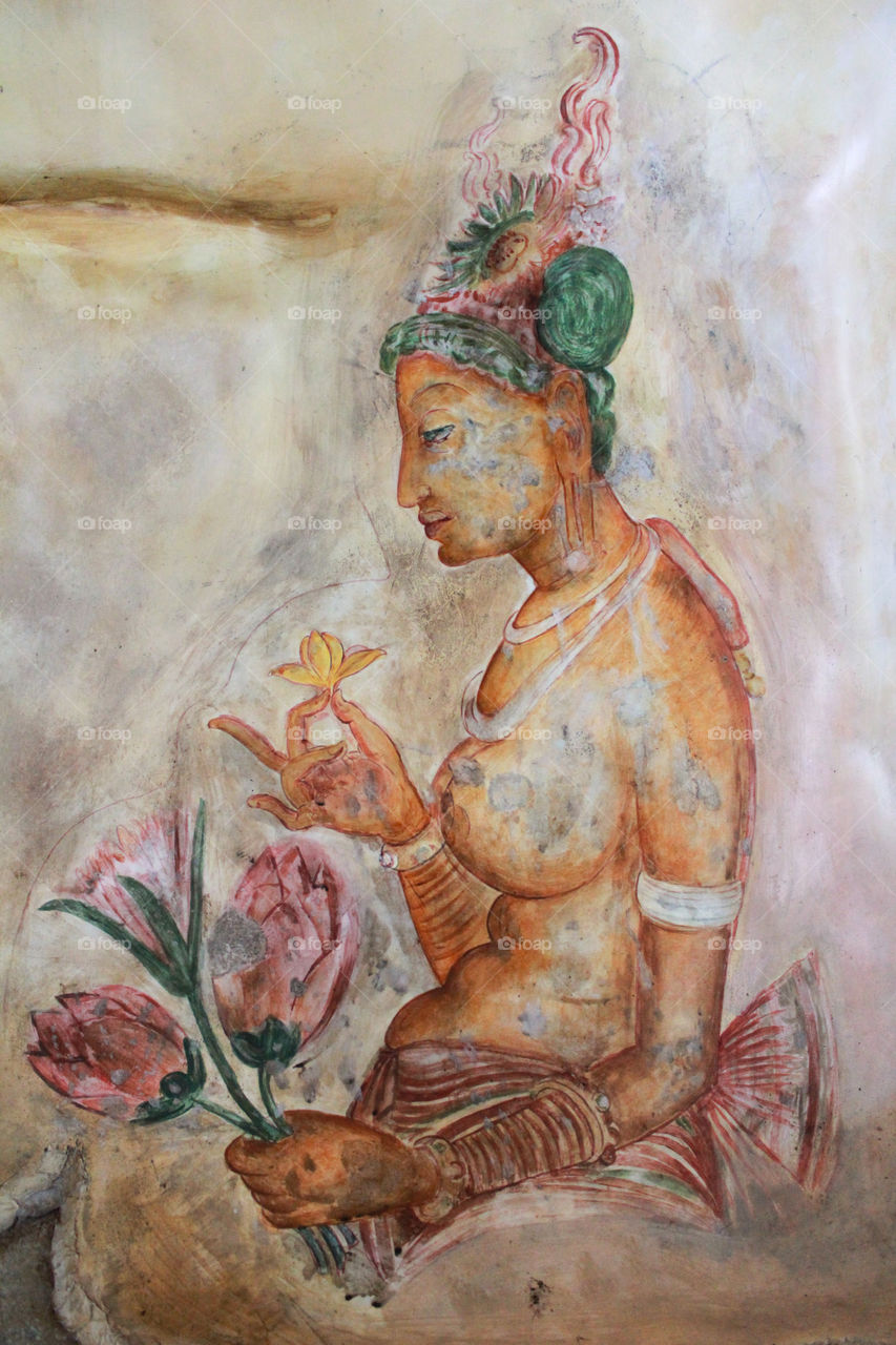 the ancient  painting  of SIGIRIYA  SriLanka