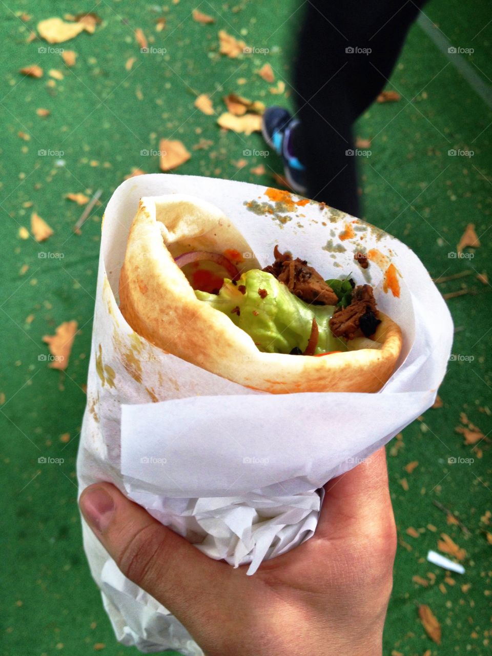 Chicken gyros from a street vendor in Yorkshire, UK.
