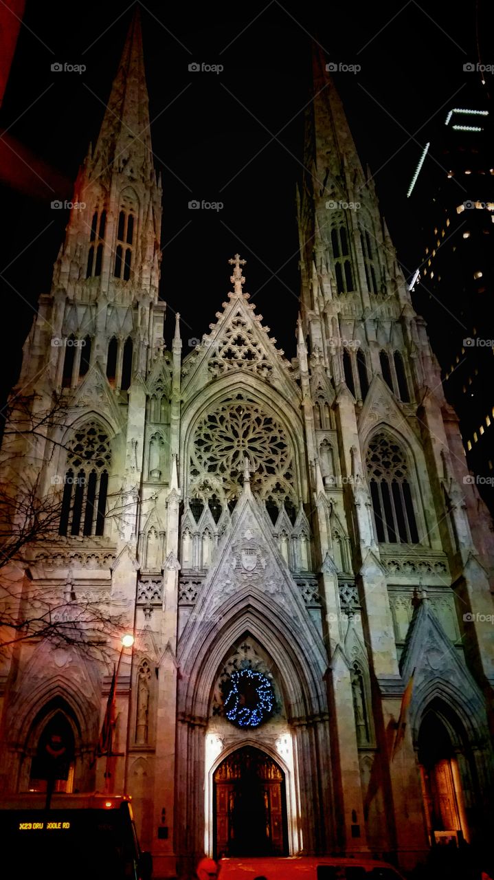 St. Patrick's Cathedral. New York City on a December night
