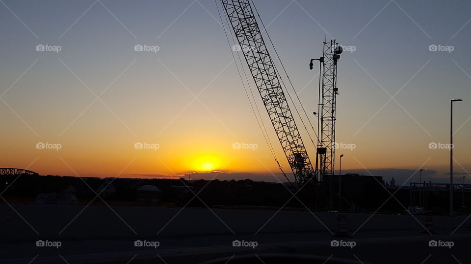 Sunset construction site