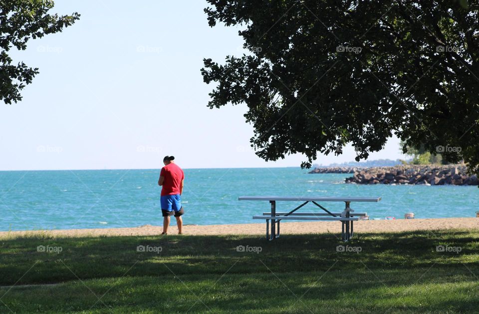 walking by the beach