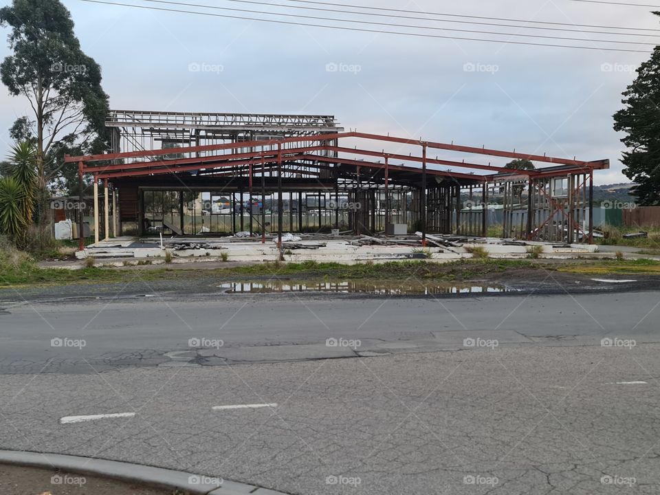 old falling down/asleep building opposite the Wallan Train station in Victoria Melbourne Australia
