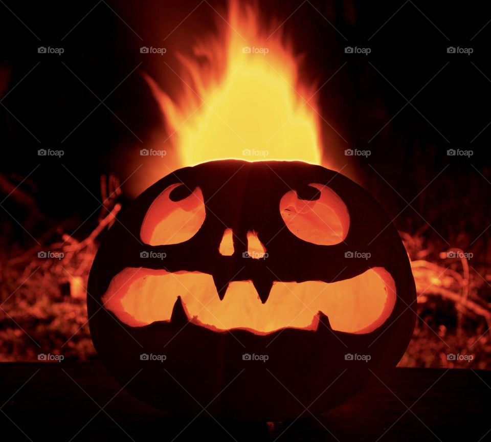 When you’re so angry you blow your top, like this furious, fiery pumpkin head.