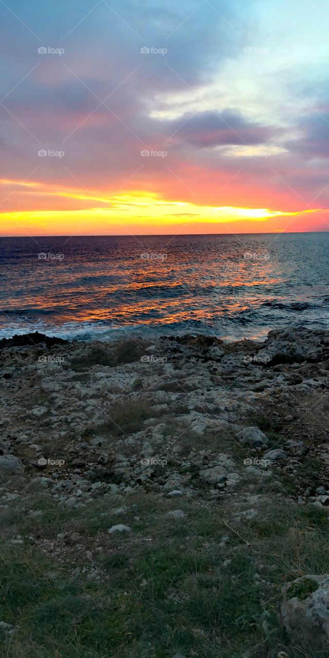 Colourfull sunset on the Adriatic sea