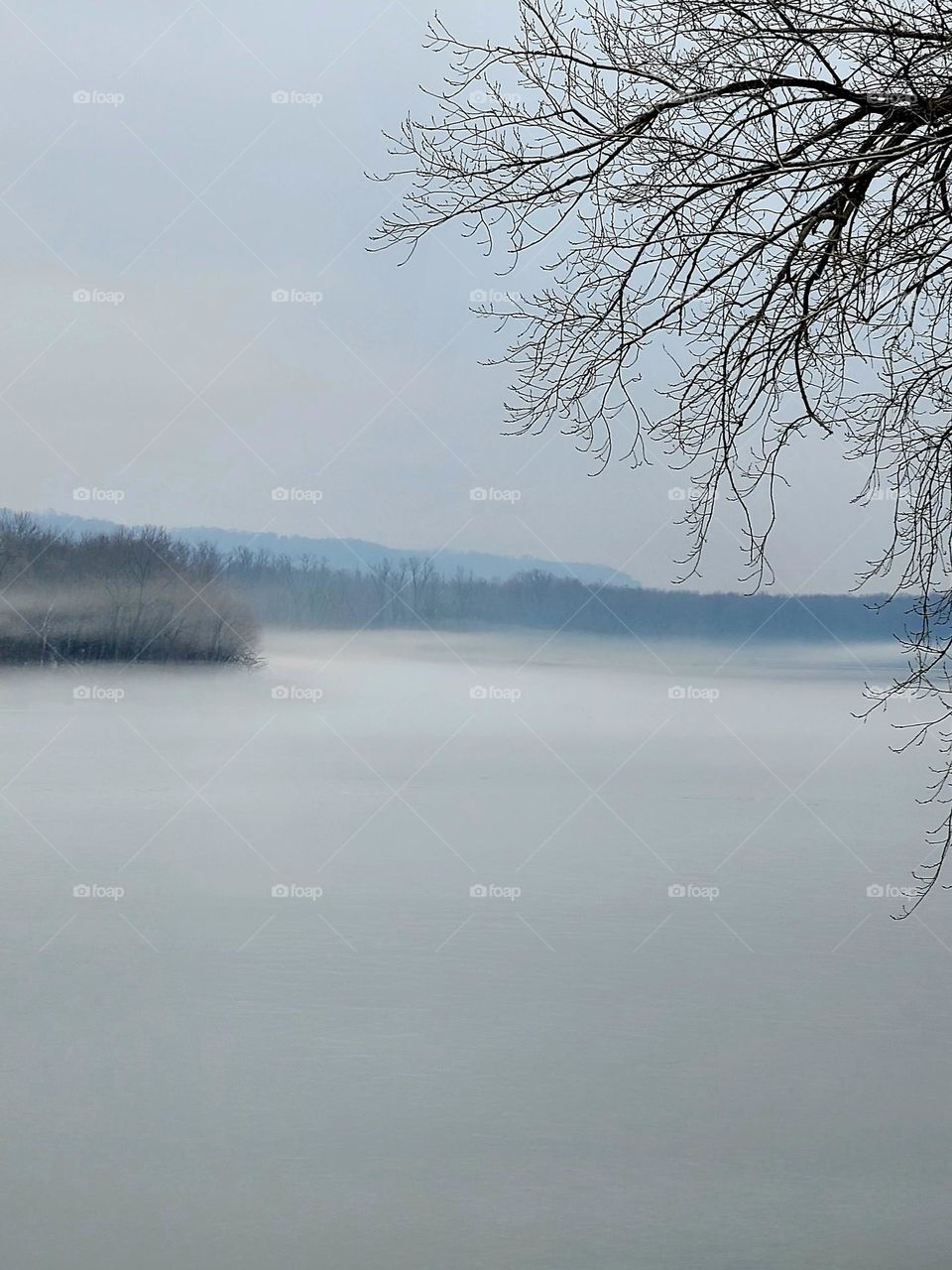 Foggy Mississippi River