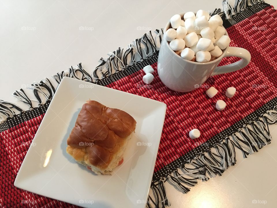 Strawberry Kolacky and Hot Chocolate 