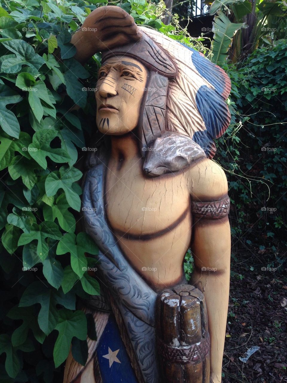 Wooden Indian statue 