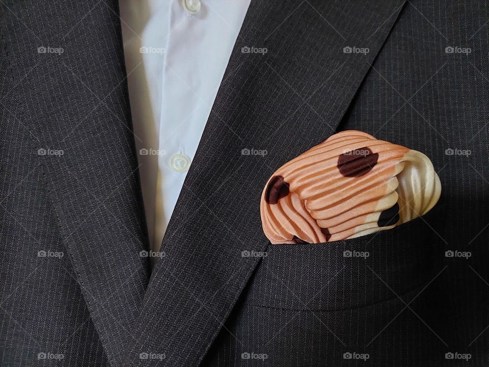 Handkerchief in jacket pocket