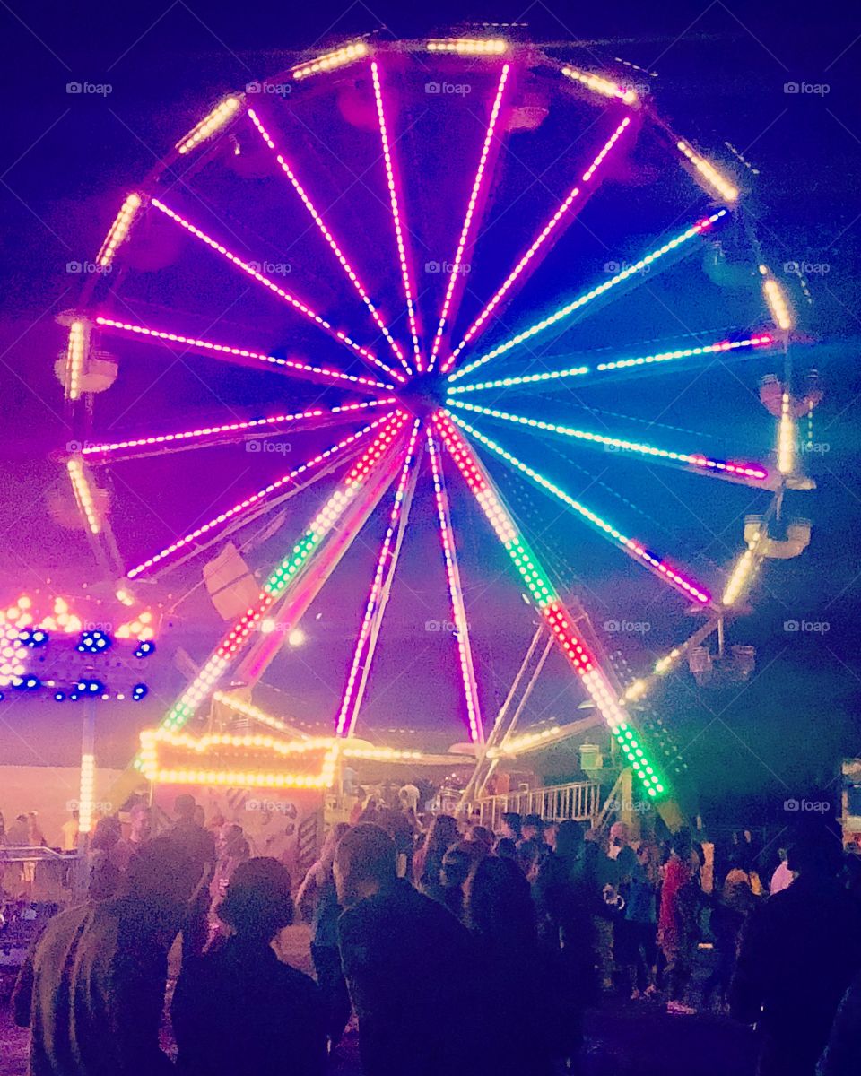 Neon Ferris Wheel at Fort Worth Oktoberfest 