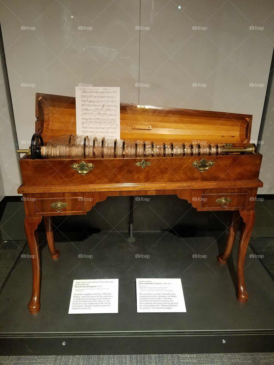Glass armonica made by Ben Franklin