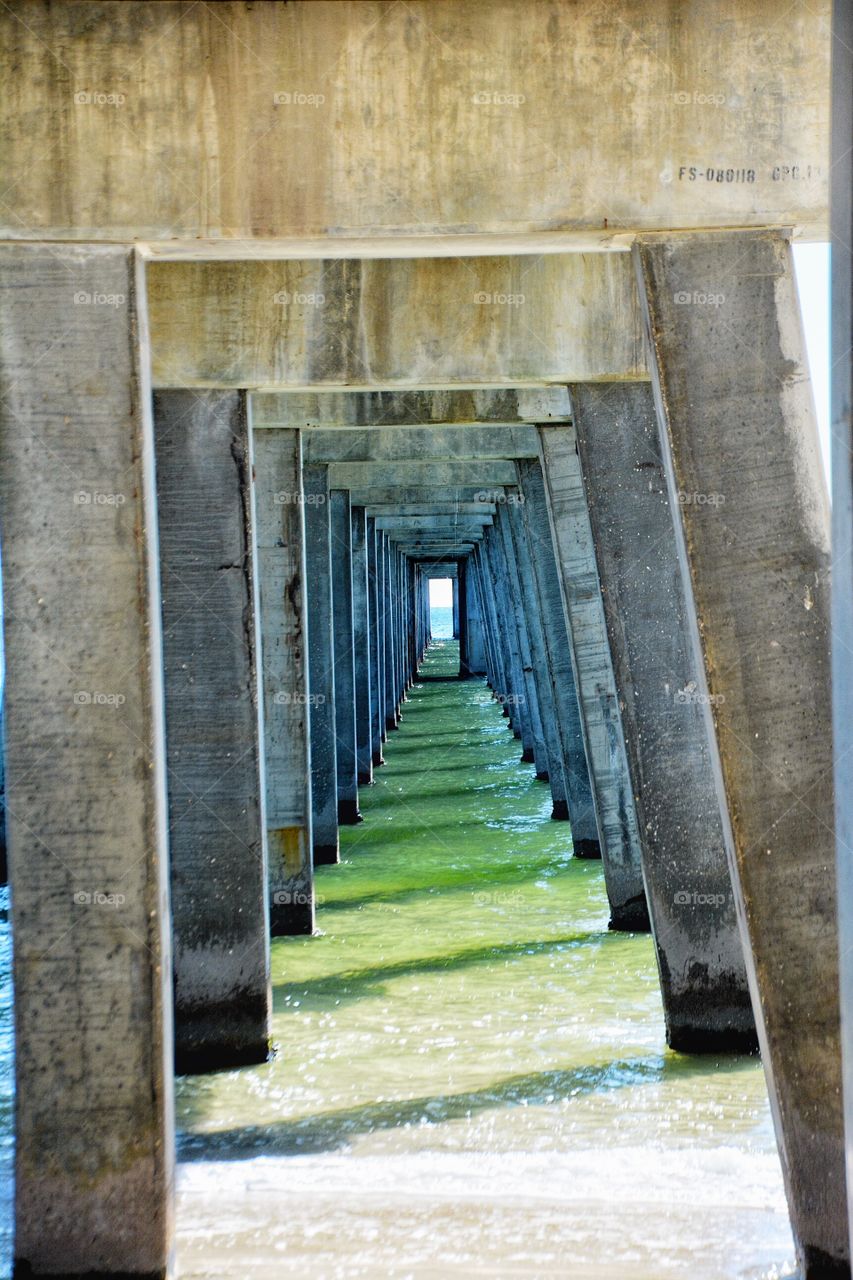 High angle view of pier