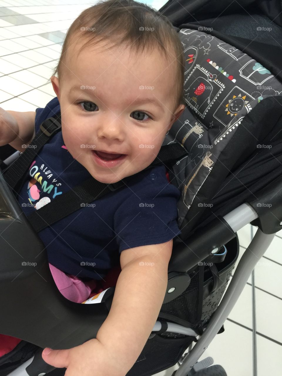 Baby stroller through the mall