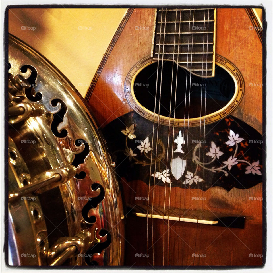 Beautiful mandolins on display