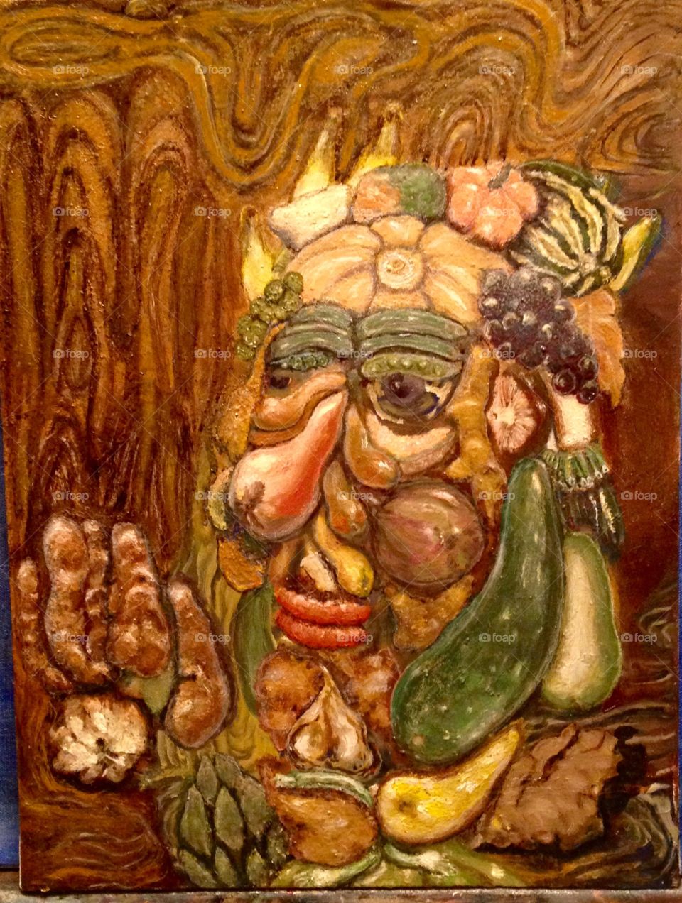 Painting of fruit n vegetables personification 
