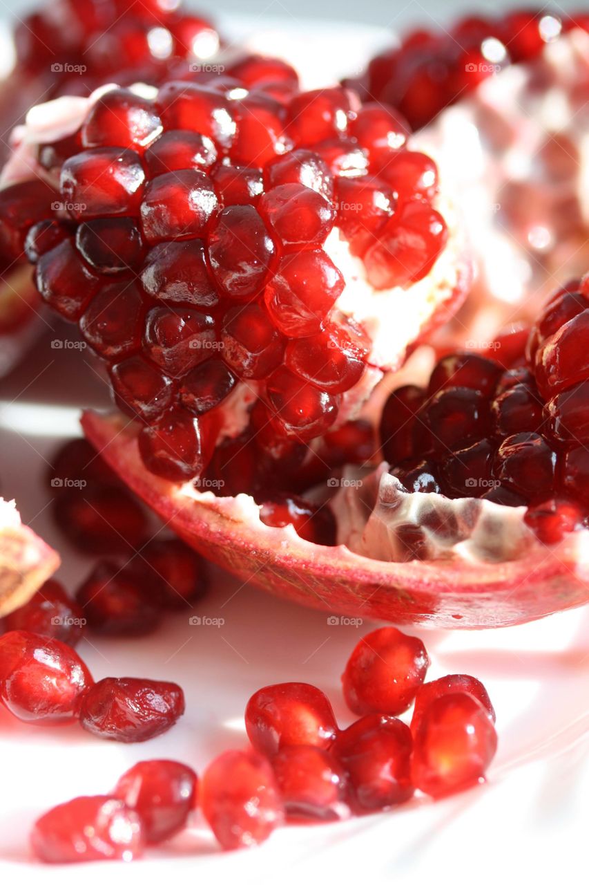 Delicious ripe juicy pomegranate ready to eat