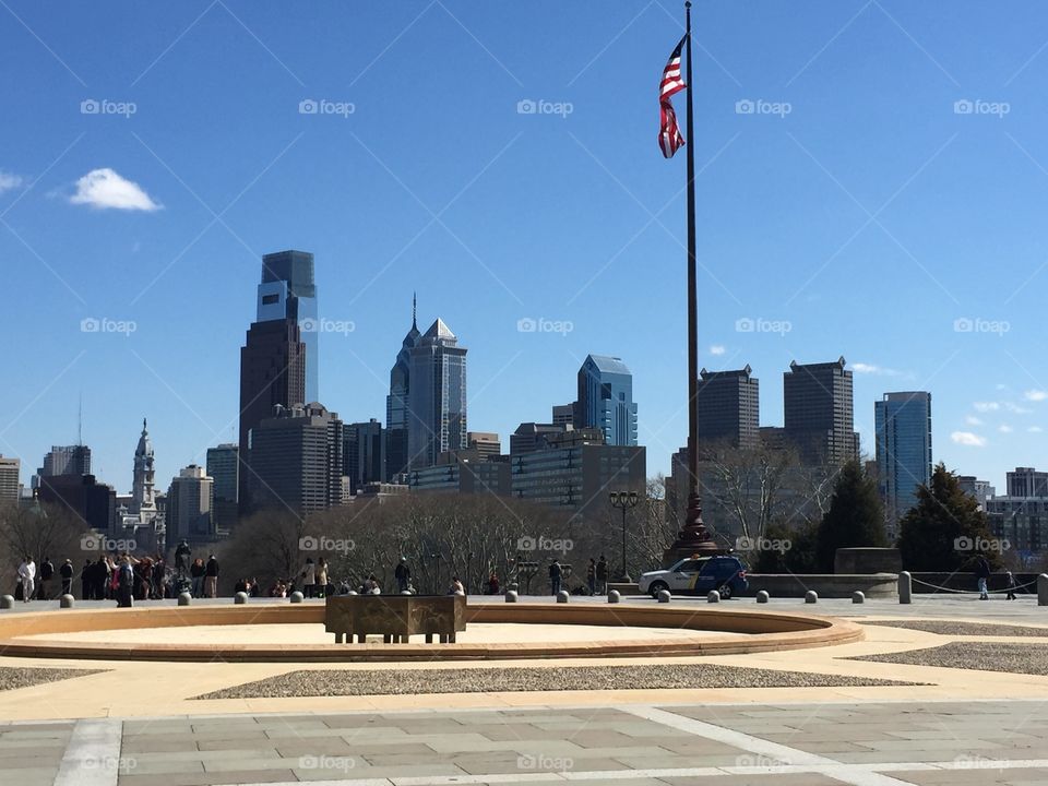 Philly Skyline. From the Philadelphia Art Museum on a beautiful Spring day!